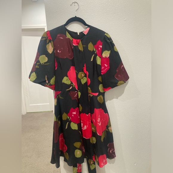 Kate Spade Brushy Roses Silk-Blend Twill Belted Dress NEW size 8 (retail $358) - Picture 8 of 8